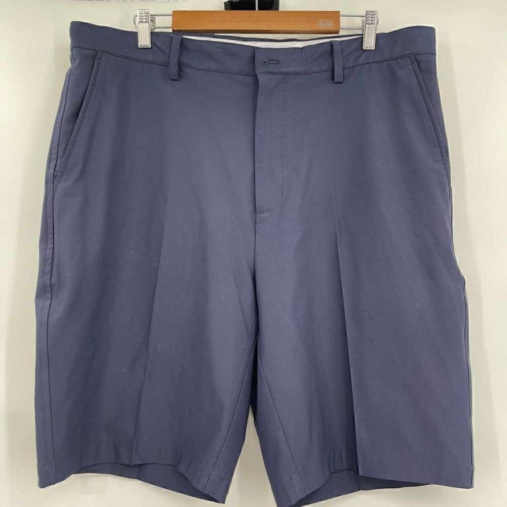 FJ Men's Gray Mid Rise Flat Front Chino Golf Shorts Size W38